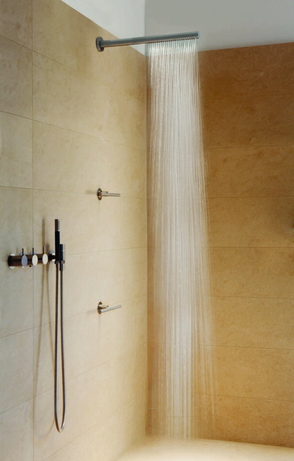 VOLA 080ST wall showerhead and shower control